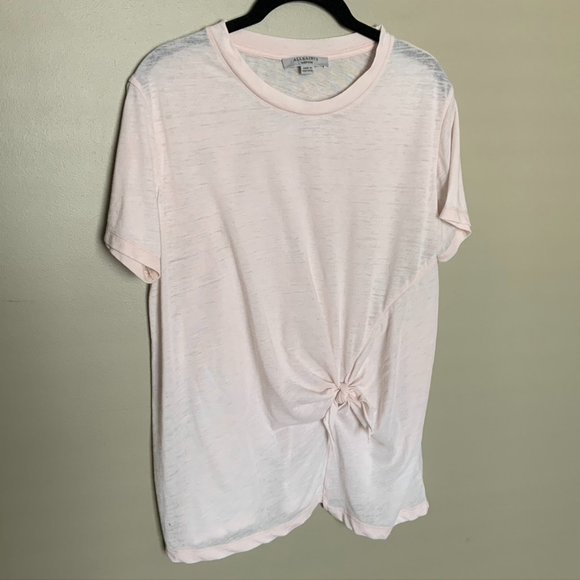 All Saints Tops - All Saints blush semi sheer knot front tee shirt
